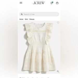 J. Crew Girls' Cream Lace-Trim Tiered Dress